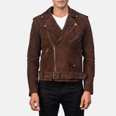 Qumas Mocha Suede Biker Jacket